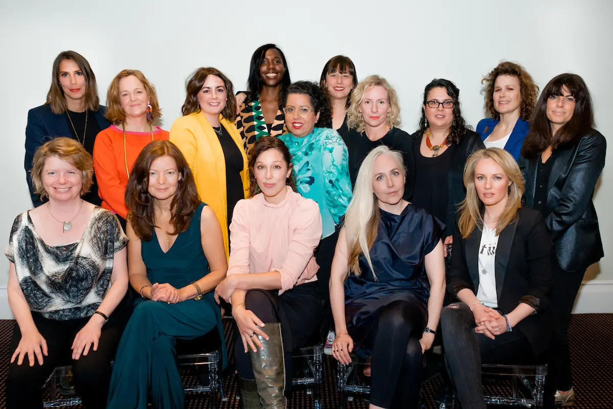 Two rows of women, the BAFTA Elevate 2018 cohort, posing for the camera.