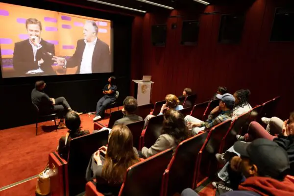 Connect members sat in a cinema watching a screening